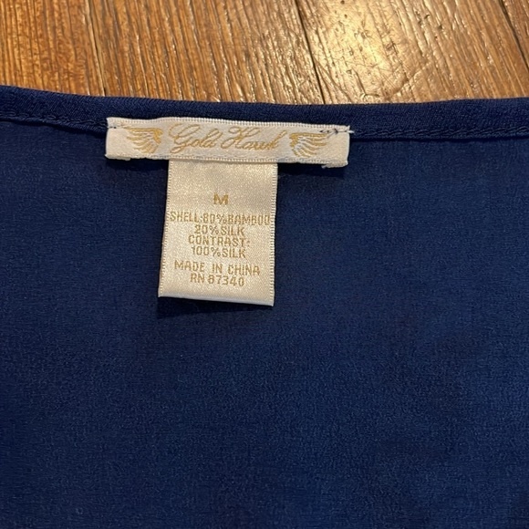 Gold Hawk Bamboo Silk Blend long drop sleeve Top - Picture 2 of 3